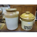 Stoneware Flour Bin and Stoneware Jar