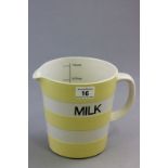 Vintage T G Green Yellow Cornishware Milk Measuring Jug