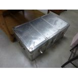 Large German Aluminium Covered Travelling Case