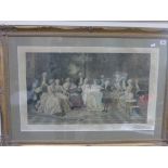 Large Ornate Gilt Frame containing a coloured engraving 'Hogarth when a boy'