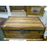 Late Victorian pine Travelling Trunk