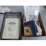 Collection of ephemera including vintage photographs, sheet music etc