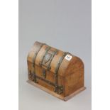 Late 19th / Early 20th century Oak and Brass Bound Stationery Box