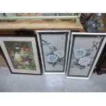 Pair of Framed and Glazed Chinese Watercolours of Birds in Trees plus Framed and Glazed E Jackson