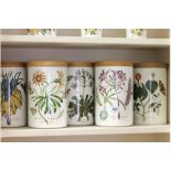 Five Portmeirion ' Botanic Garden ' Large Storage Jars with Wooden Lids, 21cms high