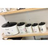 Five Price & Kensington ' Home Farm ' Storage Jars with Pig, Sheep, Cow design - Bread, Biscuits,