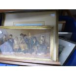 Large collection of framed pictures to include Cecil Aldin and other hunting prints, woodcuts etc
