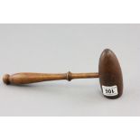 Unusual Treen Gavel with Turned Handle