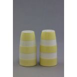 Vintage T.G Green Yellow Cornishware Salt and Pepper, 12cms high