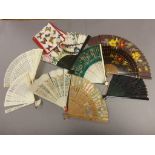 Eight Hand Held Fans including Bone