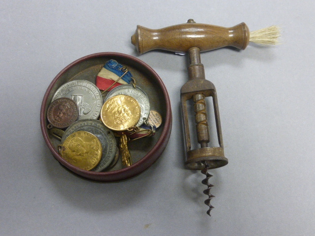 Tin of Early 20th century Commemorative Medals and Regular Attendance Medals together with a Vintage