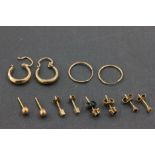 Mixed Lot of Gold Earrings