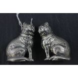 Pair of Sterling Silver condiments in the form of cats