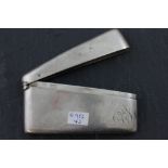 Silver Calling Card Case, plain bowed body and hinged lid, Sheffield 1907