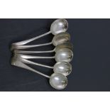 Set of Six Silver Soup Spoons, Old English Pattern, Sheffield 1936