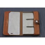 Silver Plated Cigarette Case with Leather Cover