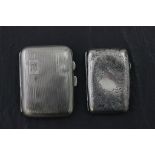 Two Silver Cigarette Cases, one engine turned, one scroll engraved, both Birmingham 1938