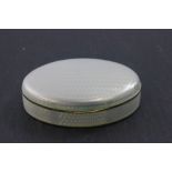 Norwegian Silver Gilt Pill Box with Pale Blue Guilloche Enamelling by David Andersen