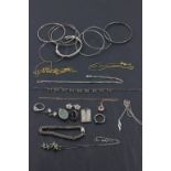 Quantity of Contemporary Silver Jewellery including 8 Bangles and Chains