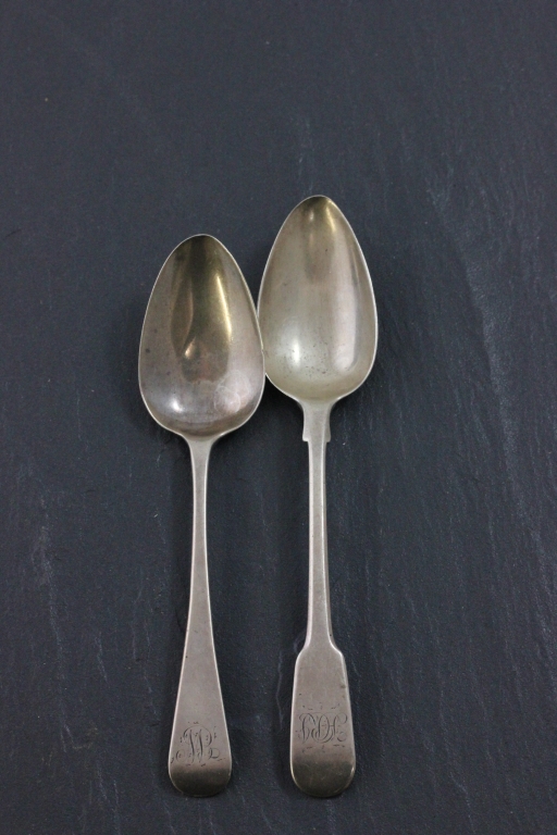 Two Georgian Silver Dessert Spoons