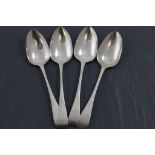 Four George IV Silver Tablespoons, Old English Pattern, Exeter 1824, Joseph Hicks