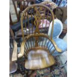 Beech and Elm Farmhouse Windsor Hoop and Stickback Elbow Chair