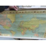 Two Rolled Hanging Wall Maps - Geographia Main Road Map of Great Britain and Stanford's General