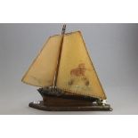 Art Deco Wooden Table Lamp in the form of a Sailing Boat