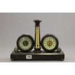 Late 19th / Early 20th century Marble Clock, Barometer and Compass