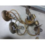 Pair of Brass Two Branch Wall Lights