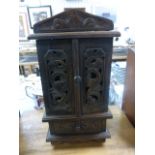 Small Carved Oak Cabinet with 4 drawers