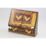 Wooden Stationery Cabinet with lacquered design of butterflies