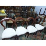 Set of Four Victorian Style Balloon Back Dining Chairs