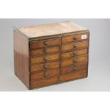 19th century Oak Cabinet of Eleven Drawers