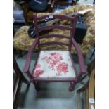 Purple Painted Ladder Back Elbow Chair