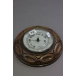 Early 20th century Oak Cased Circular Barometer