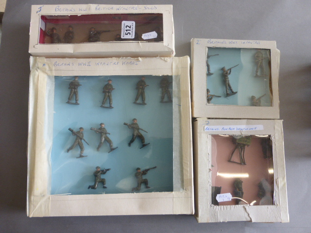 26 Vintage play worn Britains metal WWI & WWII figures including Ack Ack Detection Unit and