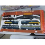 Boxed Hornby OO Gauge Inter-City 125 train set complete with damaged box