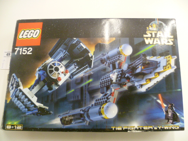 Original Star Wars Lego - Boxed 7152 Tie Fighter & Y-Wing set complete with all minifigures
