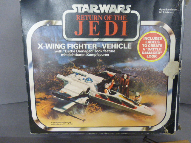 Boxed Palitoy Star Wars Return Of The Jedi X-Wing Fighter Vehicle with instructions. Tatty box