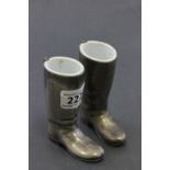 Pair Silver Plated Riding Boot Measuring Cups, one approx 1oz and the other approx. 1 1/2oz