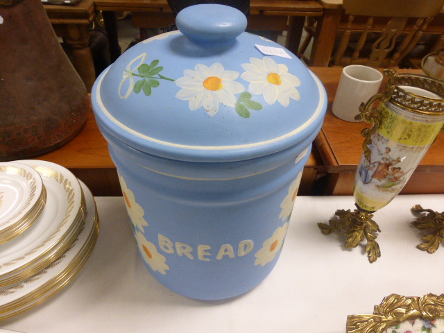 Painted Ceramic Bread Bin