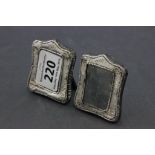 Pair of Miniature Hallmarked Silver Photograph Frames