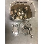 Box of Mixed Silver Plate