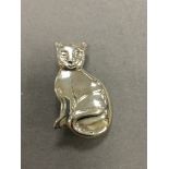 Silver cat broach