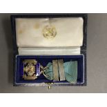 Boxed Silver Hallmarked Long Service Medal and Ribbon