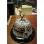 Ornate White Metal Desk Bell