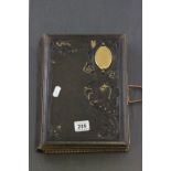 Victorian Leather Bound CDV Album with Gilt Metal Clasp (empty)