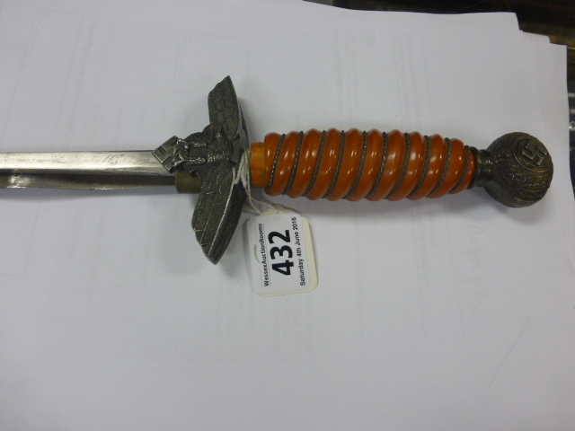 German Luftwaffe Dress Dagger, possibly reproduction parts, with replaced blade and attached World - Image 2 of 6