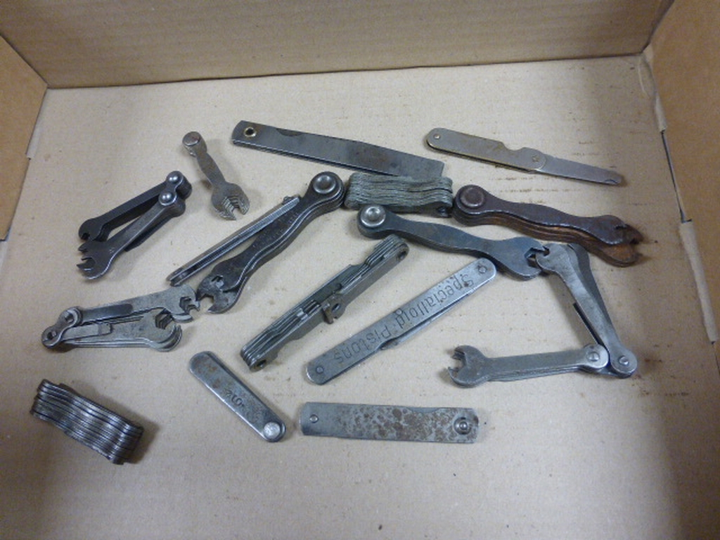 Sixteen Feeler Gauges and Small Spanner Sets
